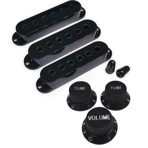 סט 3 מכסים לפיקאפ 2 כובעון למפסק 3 כפתורים AX-LSSMBKG Black / Gold set Modern Spacing 52/50/48mm