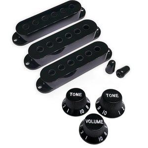 סט 3 מיכסים לפיקאפ 2 כובעון למפסק 3 כפתורים AX-LSSMBKW Black / White set Modern Spacing 52/50/48mm