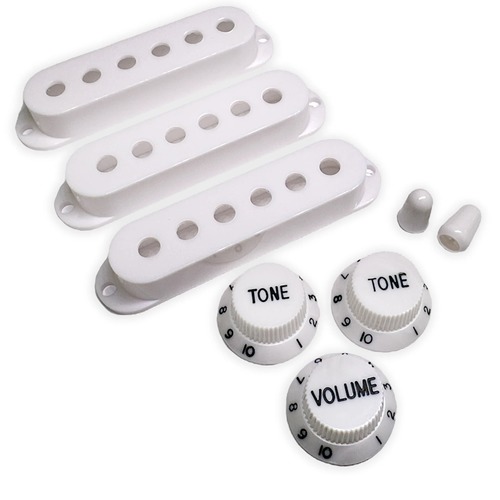 סט 3 מיכסים לפיקאפ 2 כובעון למפסק 3 כפתורים AX-LSSMWHB White / Black set Modern Spacing 52/50/48mm