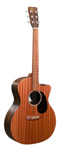 גיטרה אקוסטית שמאלית מוגברת + נרתיק MARTIN GPC-X2EL Sapele/Ziricote HPL CUTAWAY