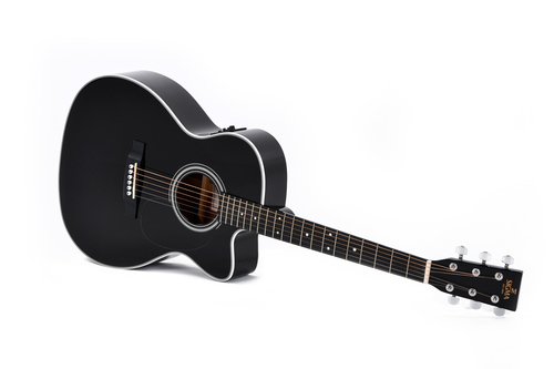גיטרה אקוסטית מוגברת שחורה SIGMA 000MC-1E BK CUTAWAY