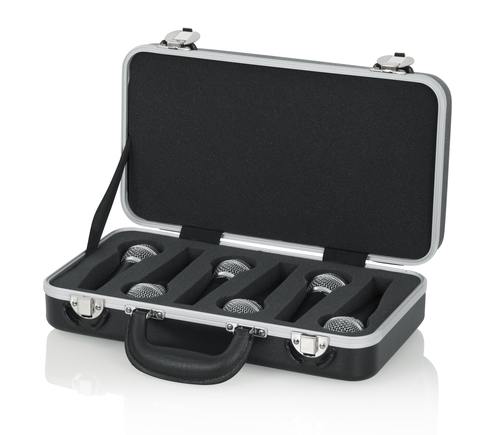ארגז קשיח ל 6 מיקרופונים GATOR GM-6-PE Molded 6 Slot Microphone Briefcase