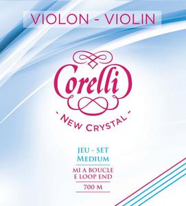 סט מיתרים לכינור - מיתר 1 לולאה ללא כדורית CORELLI 700M NEW CRYSTAL violin medium