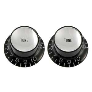 2 כפתורים לגיטרה Allparts PK-0182-023 Black Tone Reflector Knobs- set of 2 pcs