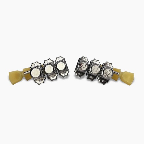 סט מפתחות ננעלים 3+3 ניקל Allparts TK-7111-001 True Lok Vintage Style Locking Tuners