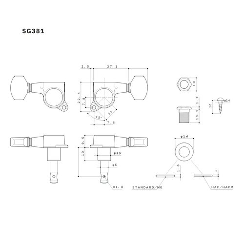 סט מפתחות לחשמלית מוזהב TK-0768-002 Gotoh 6L