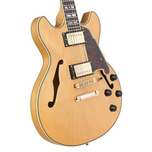 גיטרה חשמלית 1/4 נפח כולל ארגז D'Angelico DELUXE MINI DC SATIN HONEY