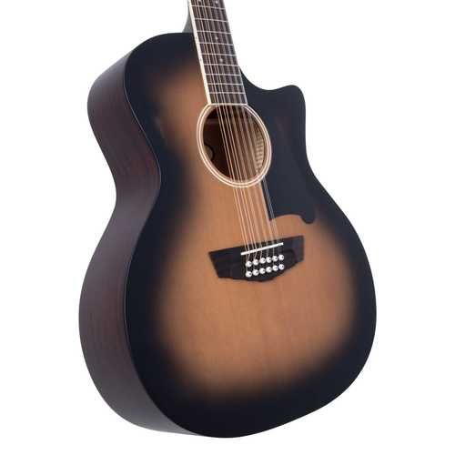 גיטרה אקוסטית 12 מיתרים מוגברת D'Angelico PREMIER FULTON AGED BURST CUTAWAY