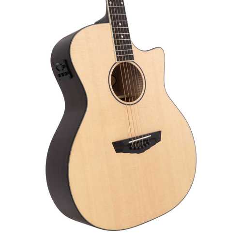 גיטרה אקוסטית מוגברת D'Angelico PREMIER GRAMERCY LS SATIN VINTAGE NATURAL CUTAWAY