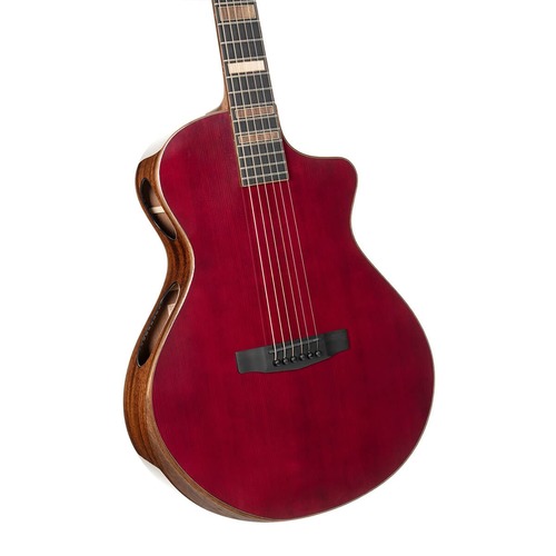 גיטרה אקוסטית מוגברת + ארגז CORT Modern Burgundy TBD w/case