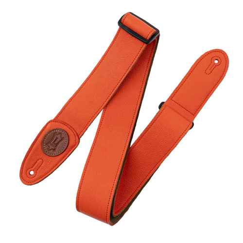 רצועה לגיטרה מעור בצבע כתום LEVY'S MSS7G-FST Party Red Garment Leather Strap