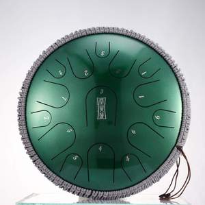 סטיל דראם HLURU TBP15-14 Jewel Green Steel Tongue Drum 14" 15 notes Pearl Finish D-major