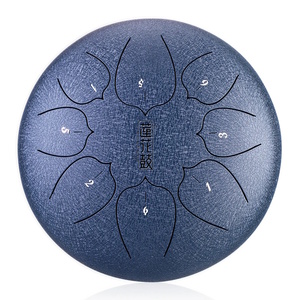 סטיל דראם HLURU THL8-8 Sky Blue Steel Tongue Drum 8" 8 notes lotus Carbon steel C5 Major