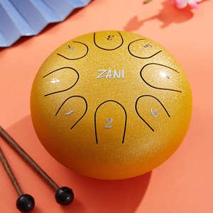 סטיל דראם ZANI Steel Tongue Drum 4.5" 8 notes Yellow