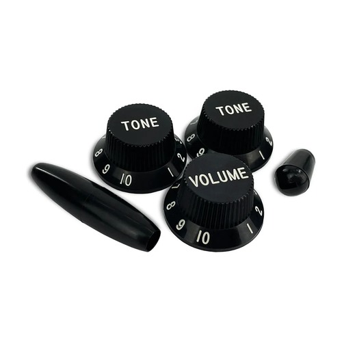 סט כפתורים לגיטרה Allparts PK-0178-023 Complete Knob Set For Strat (5 pcs)- Black