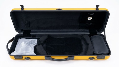 ארגז קשיח לכינור מקרבון בצבע צהוב LE MANS VC-CF420-YW Violin Case Carbon Composite 4/4