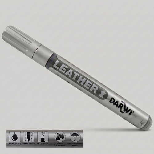 טוש צבע לעור כסף 2 ממ Darwi Leather Marker