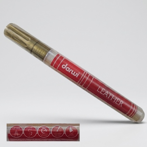 טוש צבע לעור זהב מטאלי Darwi Leather Marker
