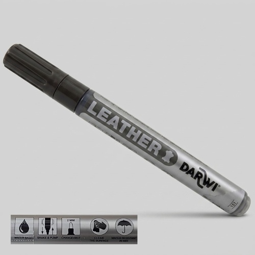 טוש צבע לעור שחור 2 ממ Darwi Leather Marker