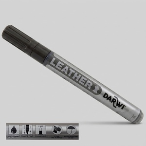 טוש צבע לעור שחור 2 ממ Darwi Leather Marker
