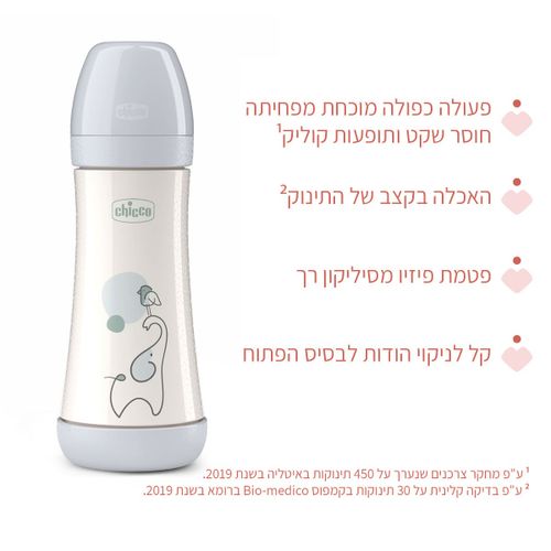 בקבוק לתינוק פרפקט 5 Perfect עם תחתית נושמת להפחתת גזים 150 מ