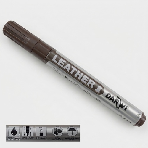 טוש צבע לעור חום 2 ממ Darwi Leather Marker