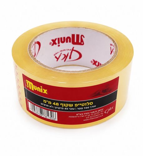 סלוטייפ שקוף רחב Munix 48 מ״מ – סרט הדבקה שקוף לאריזה 100 מטר