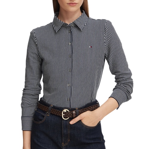 חולצה מכופתרת TOMMY JEANS מידות XS-XL לנשים בדוגמת פסים