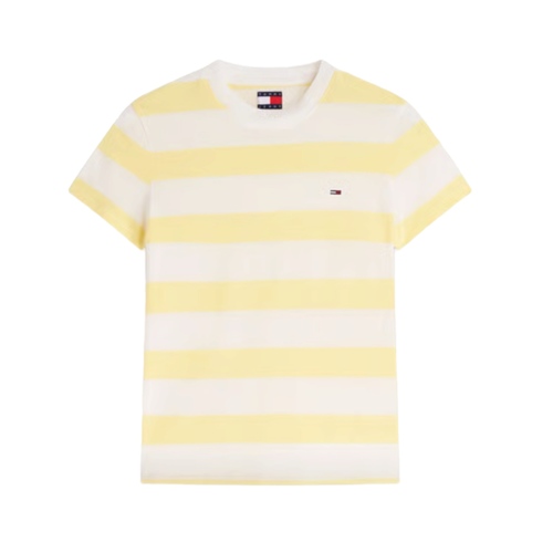 חולצה TOMMY JEANS מידות XS-XL לנשים בדוגמת פסים צהובים