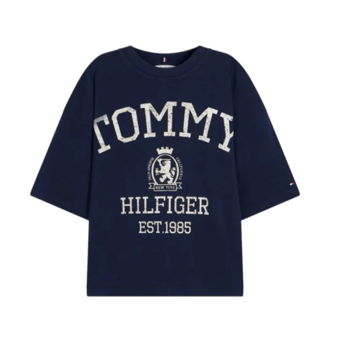 חולצה TOMMY JEANS מידות XS-XL לנשים בגוון נייבי עם הדפס