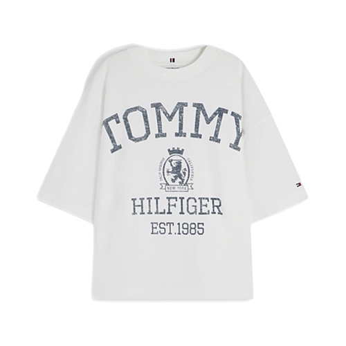 חולצה TOMMY JEANS מידות XS-XL לנשים בגוון לבן עם הדפס