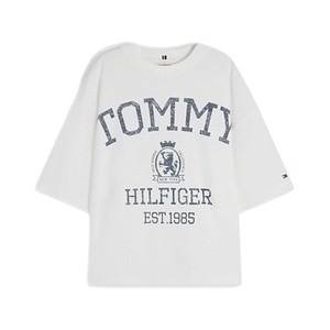 חולצה TOMMY JEANS מידות XS-XL לנשים בגוון לבן עם הדפס