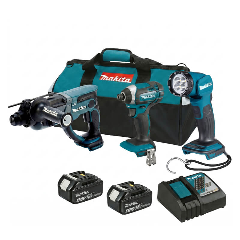 סט מברגה ופטישון נטען 18V כולל סוללות 5.0Ah מקיטה Makita