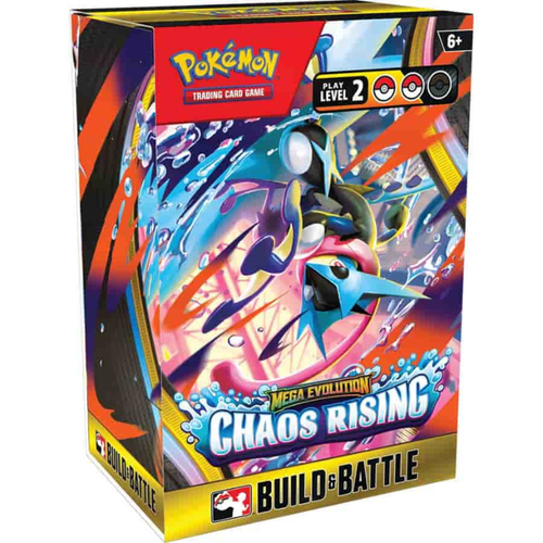 שריון אילת Pokémon TCG Mega Evolution – Chaos Rising Build & Battle Box / חפיסה מוכנה ו־4 בוסטרים
