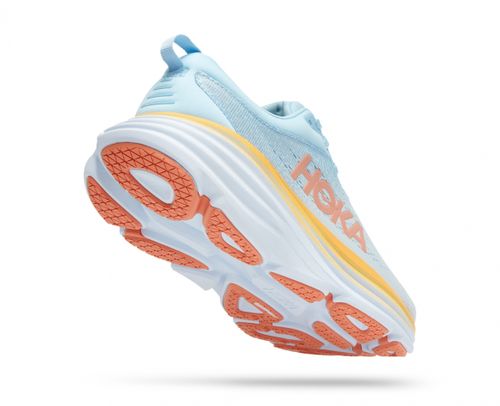 HOKA Bondi 8 WIDE - נעלי ספורט נשים הוקה בונדי 8 בצבע תכלת בהיר/כתום