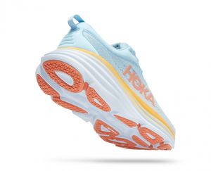 HOKA Bondi 8 WIDE - נעלי ספורט נשים הוקה בונדי 8 בצבע תכלת בהיר/כתום