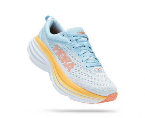 HOKA Bondi 8 WIDE - נעלי ספורט נשים הוקה בונדי 8 בצבע תכלת בהיר/כתום