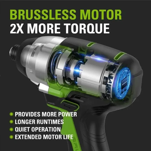 מברגה אימפקט נטענת Greenworks GD24ID3 מבריגה בורג עץ ארוך בעוצמה גבוהה ומתאימה לעבודות בנייה, התקנה ונגרות
