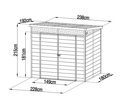 מחסן פלסטיק 8X6 פיט Garden Top דגם Toya-B