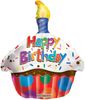 בלון מיילר צבעוני כ-46 סנטימטר - Happy Birthday מאפינס