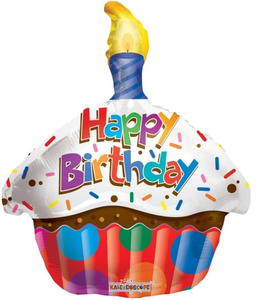 בלון מיילר צבעוני כ-46 סנטימטר - Happy Birthday מאפינס