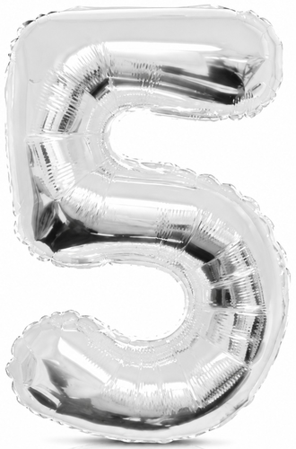 בלון מיילר צבע כסף כ-46 סנטימטר - ספרה 5