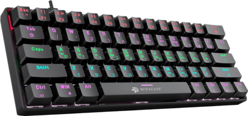 מקלדת גיימינג מכאנית חוטית עם תאורת RGB MMCK100 - שחור - סוויץ' אדום לינארי