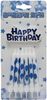 נרות יום הולדת HAPPY BIRTHDAY לעוגה - כחול איורי בלונים