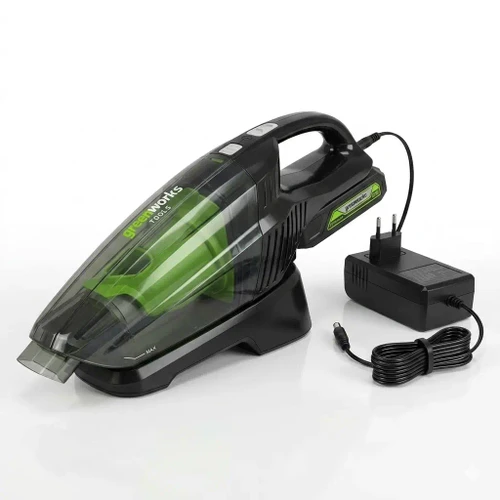 שואב אבק ידני נטען רטוב ויבש Greenworks G24HV 24V Brushless +סוללה 2AH ומטען מיקרו לניקוי מהיר בבית, ברכב ובסדנה