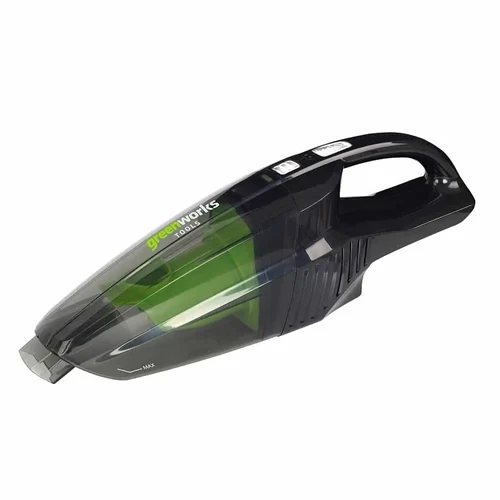 שואב אבק ידני מומלץ Greenworks G24HV עם מנוע Brushless, מבנה קל משקל וידית אחיזה נוחה לשימוש יומיומי בבית, במוסך וברכב