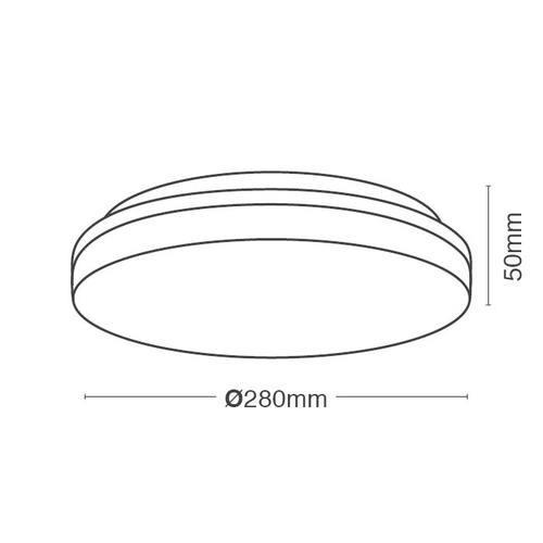 צמוד תקרה 24W לבן עגול 280 ממ IP54 3COLOR דגם HOOP