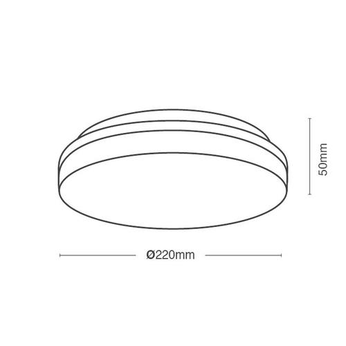 צמוד תקרה 18W לבן עגול 220 ממ IP54 3COLOR דגם HOOP