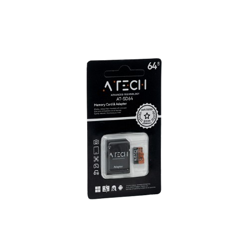 כרטיס זיכרון MicroSD בנפח 64GB – דגם AT-SD64