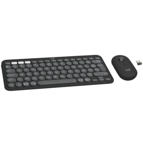סט מקלדת ועכבר אלחוטי Logitech M350S + K380S- אפור גרפיט